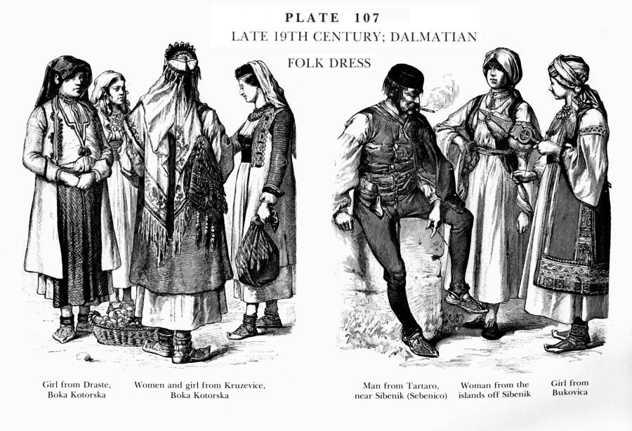 Planche 107b Fin XIXe Siecle - Habits Traditionnels des Dalmates - late 19Th Century - Dalmatian Folk Dress.jpg